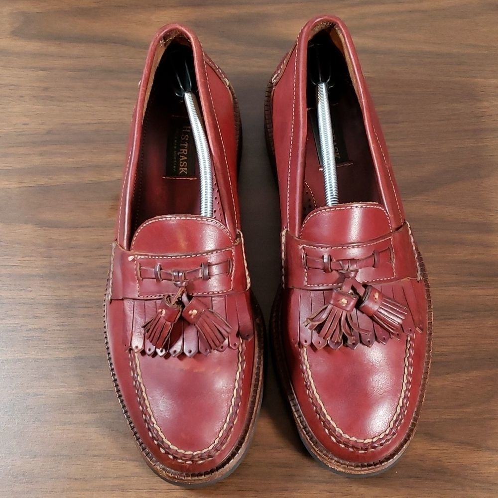 Handsome H.S. TRASK Kiltie‎ Tassel Slip-On Loafers Vibram Soles Handmade 13